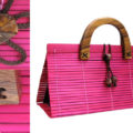 pink bamboo purse