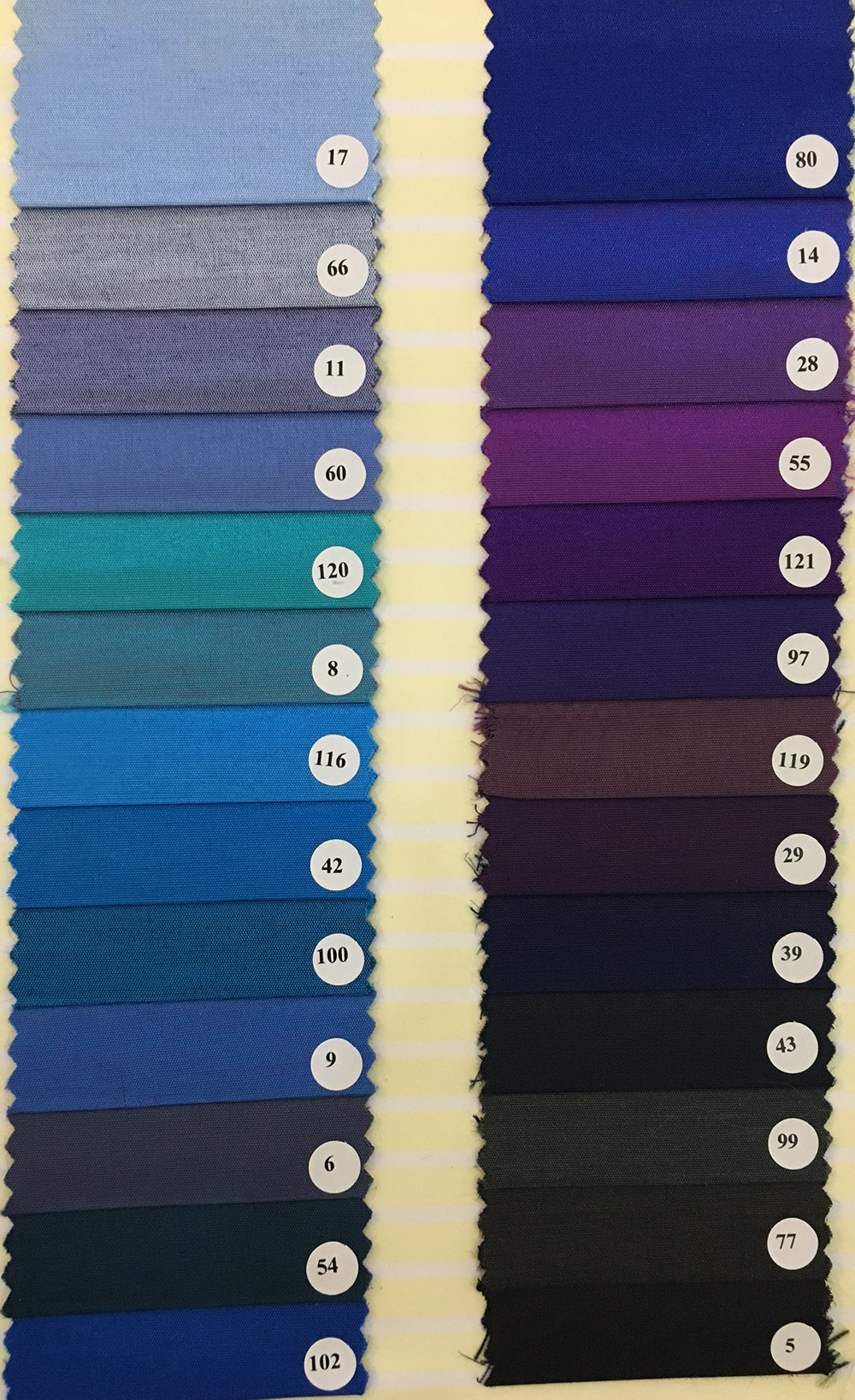 Fabric Color Chart With Names