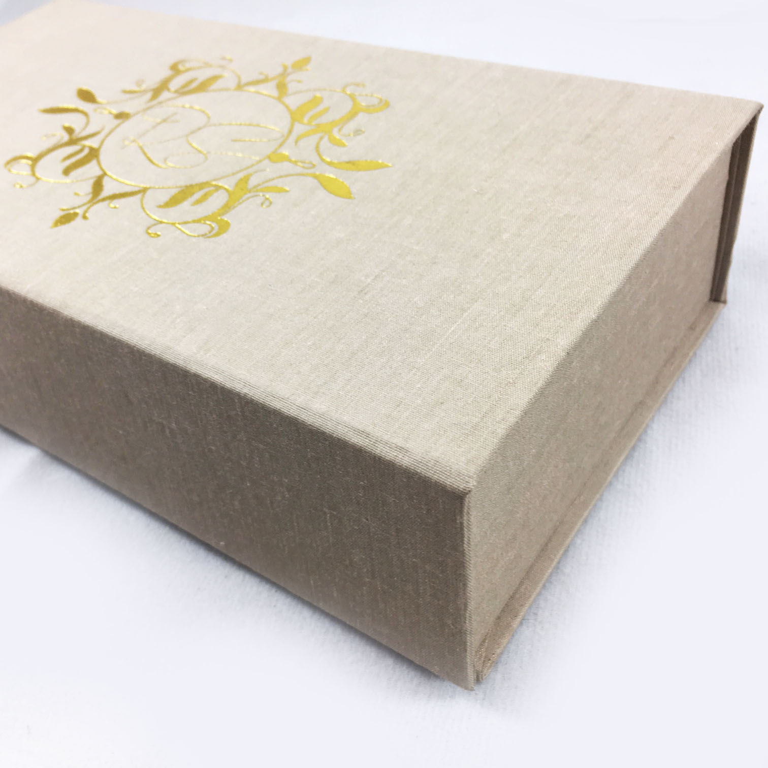 Linen USB Box & Jewelry Box Design That Can Be Foil Stamped With Logo