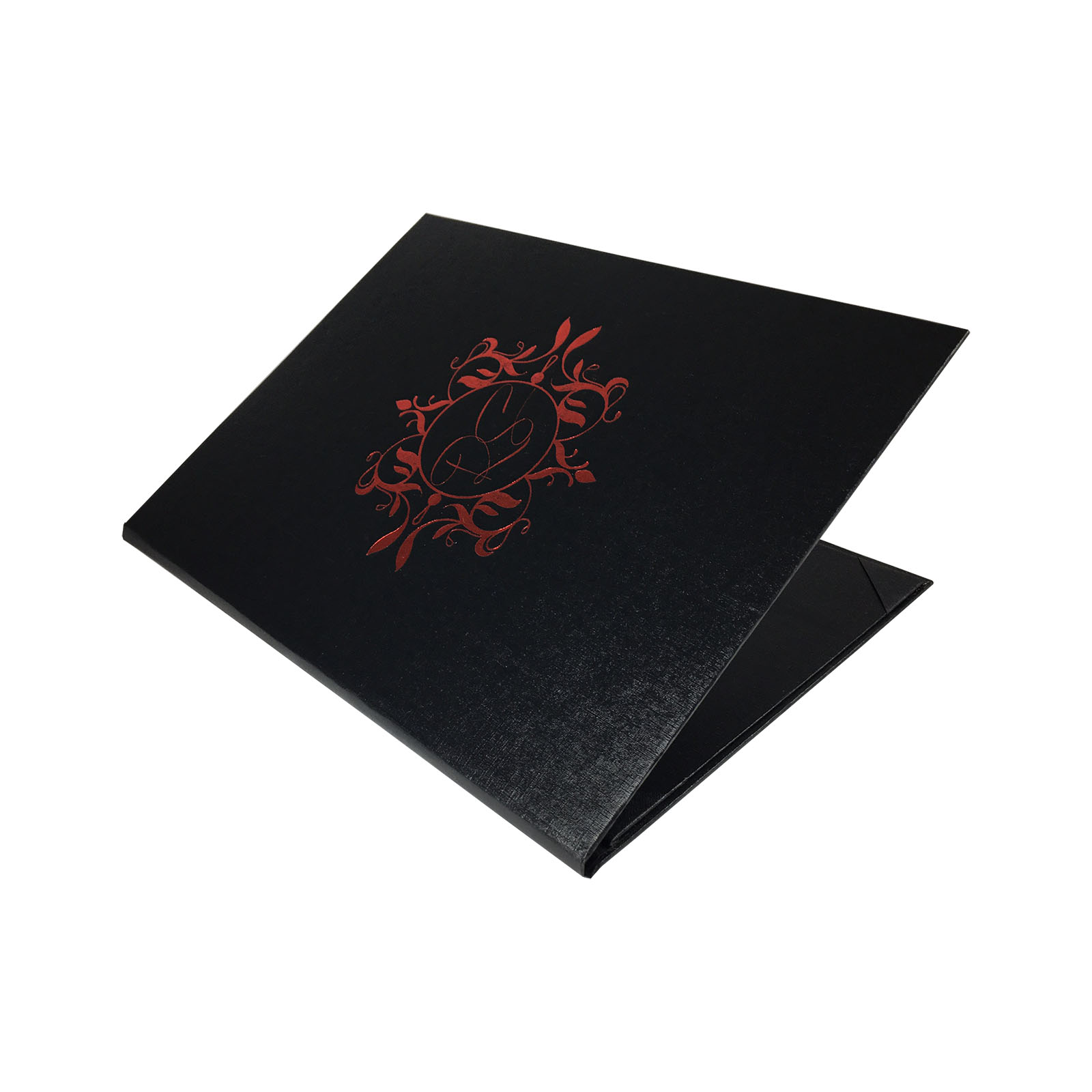 Black High-End Quality Logo Embossing Cardboard Rigid Box With Lid Off