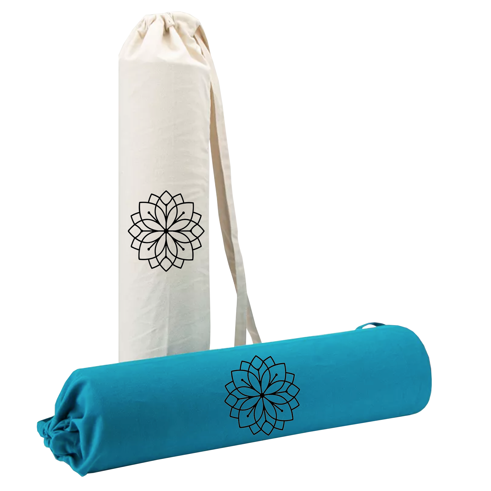 KD Yoga Mat Bag Cotton Canvas Cover Extra Large Bag Multi Functional  Pockets for Bottle Belt