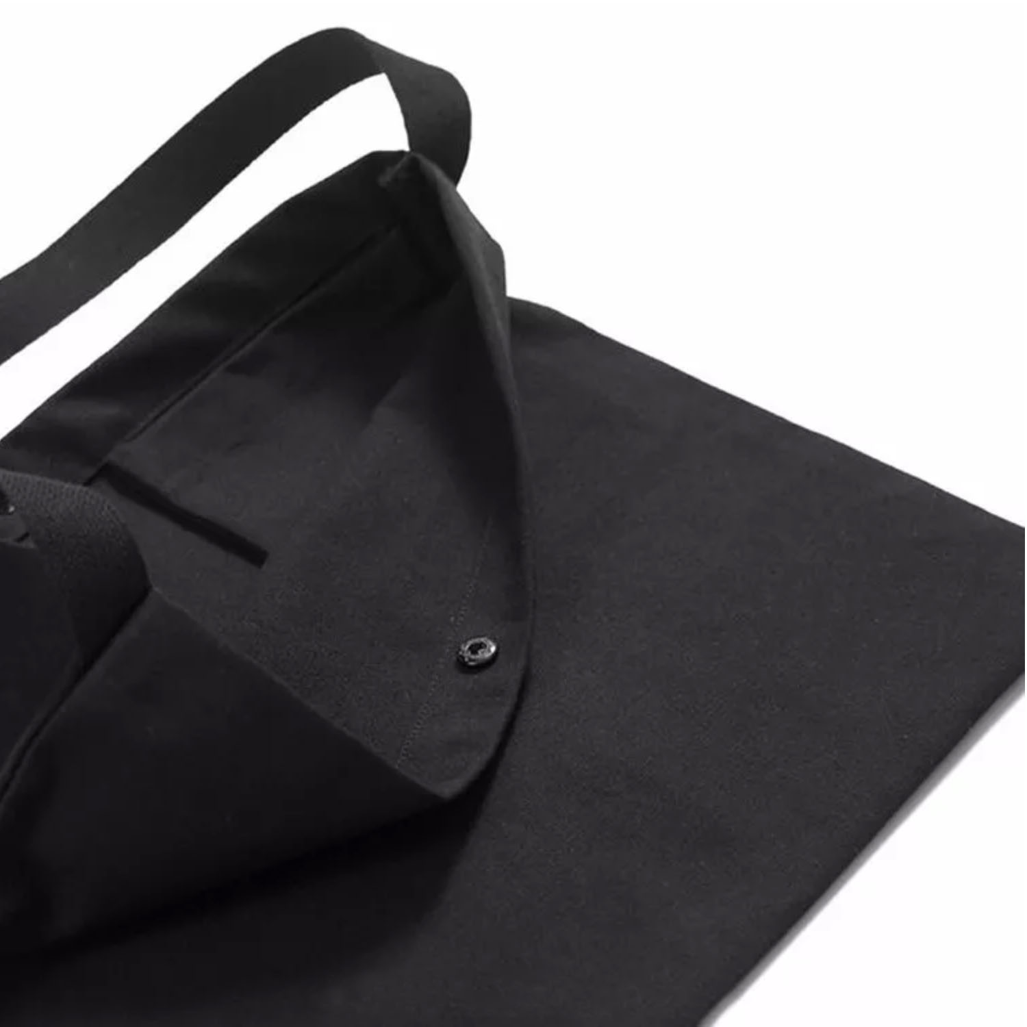 Black Cotton Canvas Musette Bag - PRESTIGE CREATIONS FACTORY