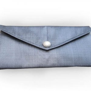 silver silk envelope for wedding and jewelry