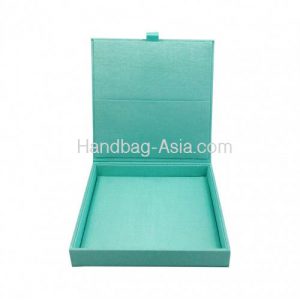 silk wedding box in aqua blue