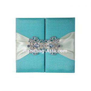 aqua blue luxury wedding invitations