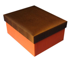 Orange and brown Thai silk gift box