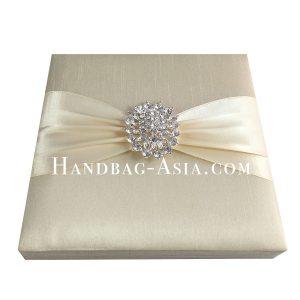 dupioni silk boxed wedding invitation