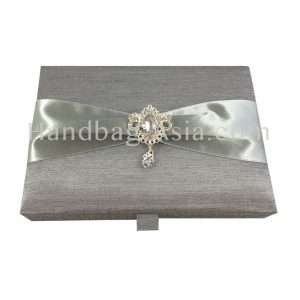 Silver wedding box with crystal hanger