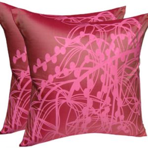 Pink silk screen cushion cover