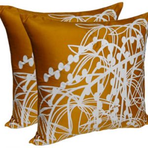 Golden silk screen cushion cover