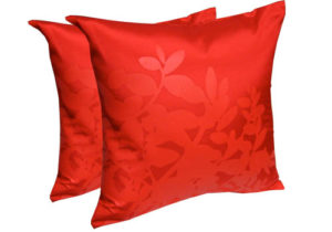 red silk cushion cover