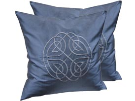 Embroidered silk cushion cover