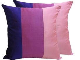 Thai silk cushion cover in multi color design