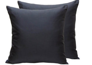 Handmade black Thai silk cushion cover with zipper closure