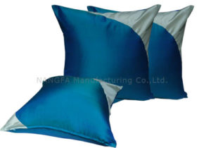 Teal color silk pillow cover for home decor