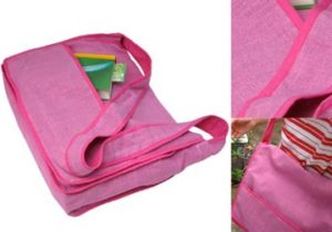 pink hemp messenger bag