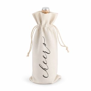 Cotton Wine Bottle Drawstring Bag