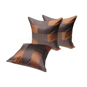 Brown silk cushion set