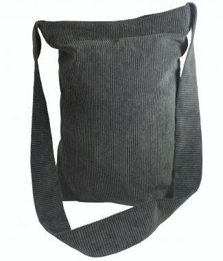 black corduroy cross-body bag
