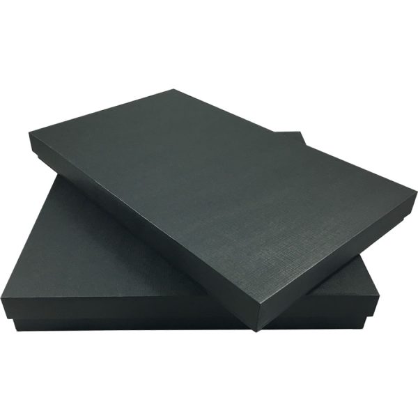 Elegant black outer box for folio invitations and boxed wedding invitations