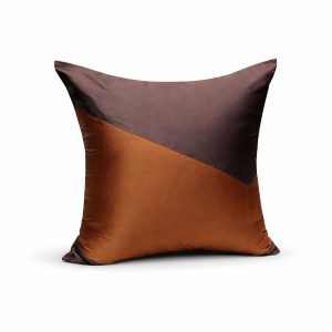 Chocolate and bronze Thai silk cushion
