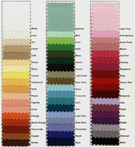 Thai cotton fabric color chart