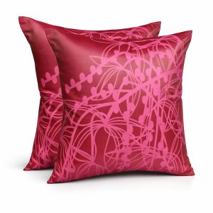 raspberry pink silk cushion with custom print from Thailand