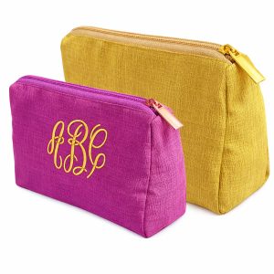 Custom Silk Cosmetic Bags with Cotton Lining