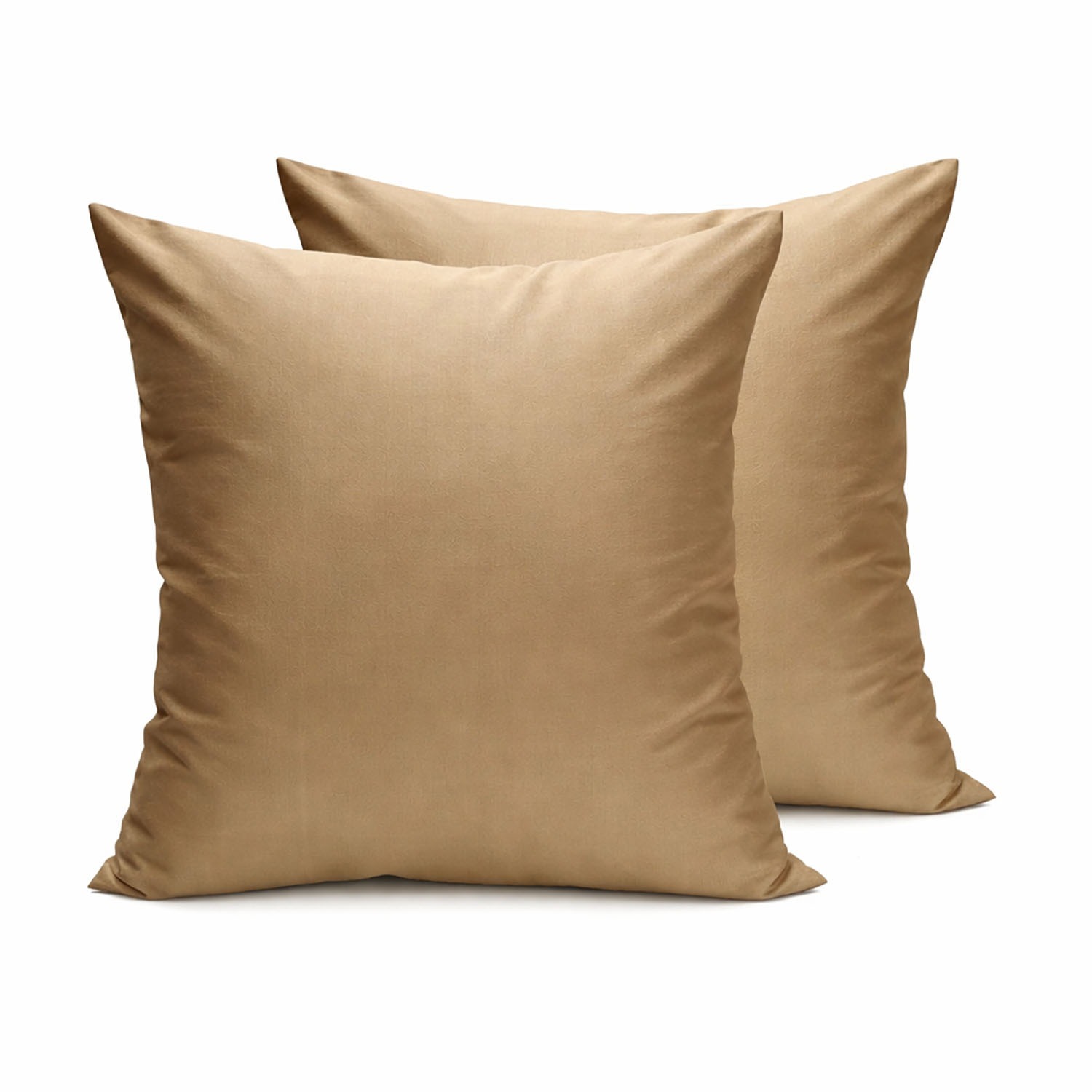Thai silk cushion in golden-beige color