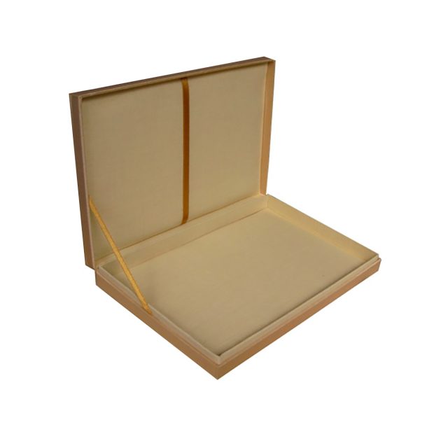 Golden silk box for invitation cards