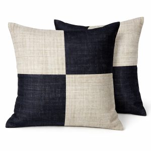 hemp cushion cover in natural and black from Thailand