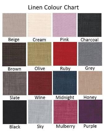 Linen fabric color chart. More colors available upon request