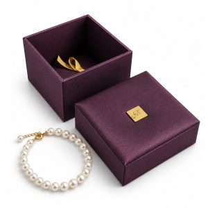 luxury plum color silk jewelry box
