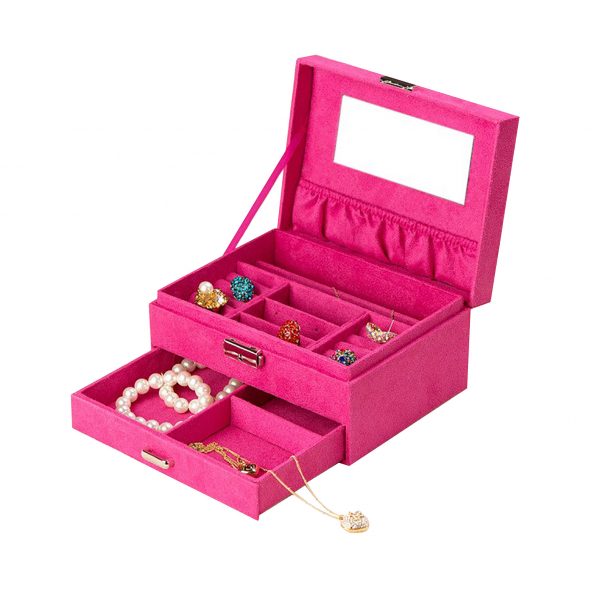 luxury suede drawer box for jewelry