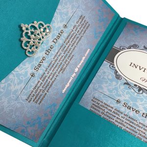 silk pocket fold wedding invitation