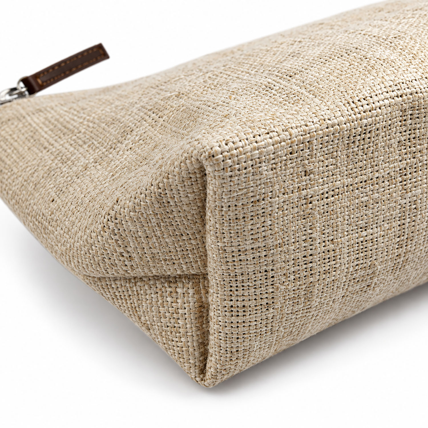 natural hemp cosmetic bag side view