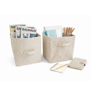 Foldable Linen Fabric Drawer Box 11×11×11 Inches