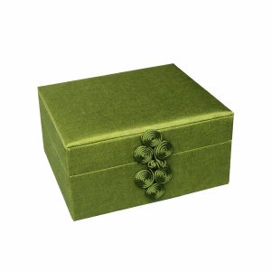 Olive Green Thai Silk Jewelry Box