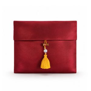 red Thai silk envelope tassel envelope pouch