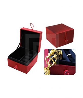Red silk jewelry box