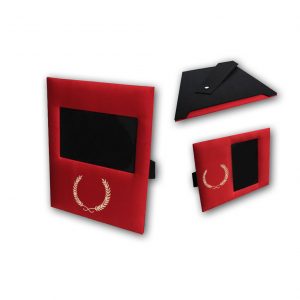 red silk picture frame