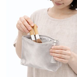 silver Thai silk cosmetic bag