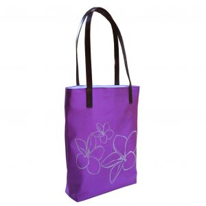 Flower printed Thai silk handbag