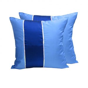 Thai silk cushion in blue