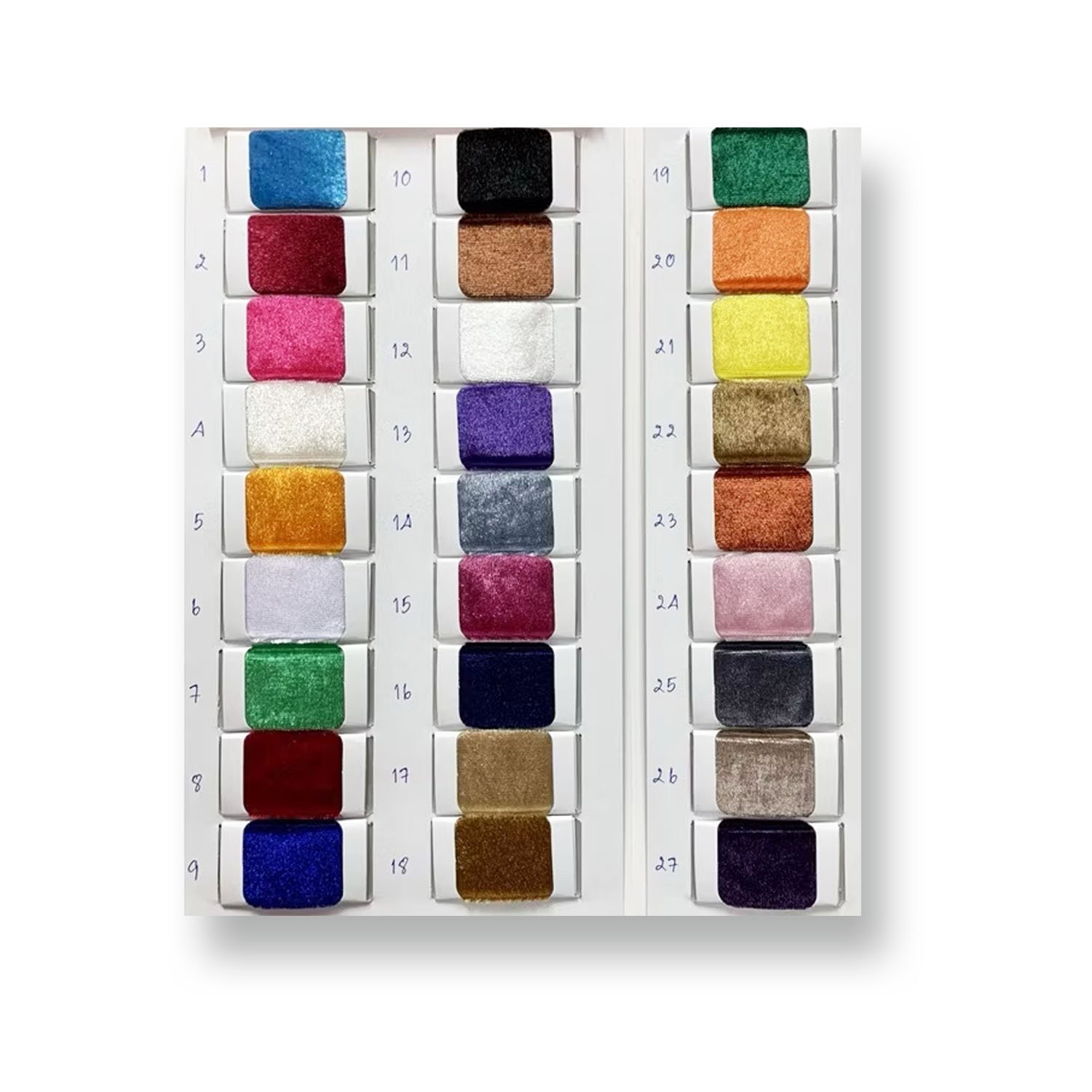 Available velvet fabric colors