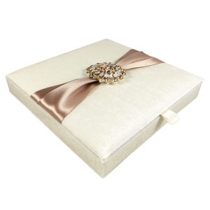 Embellished Ivory Wedding Invitation Box