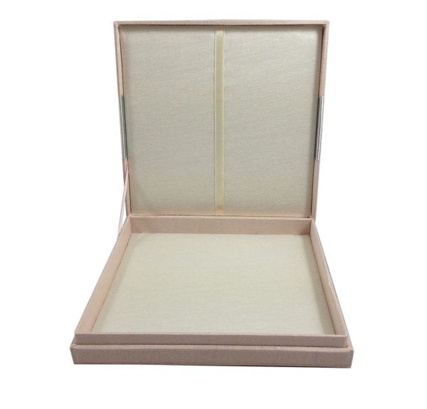 Blush pink wedding invitation box