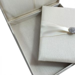 Luxury handmade silk wedding invitation box