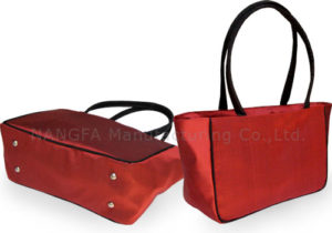 red Thai silk handbag
