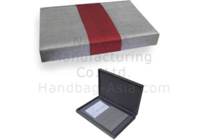 silver hinged lid silk wedding box for invitation cards and jewelry